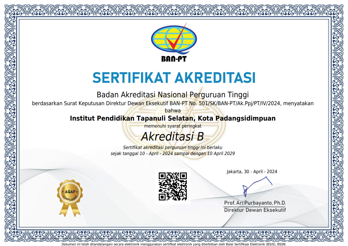 Sertifikat Akreditasi BAN-PT IPTS